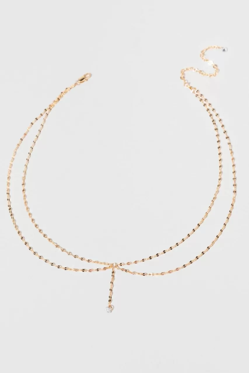 Francesca's Vivian And Crystal Chain Link Necklace