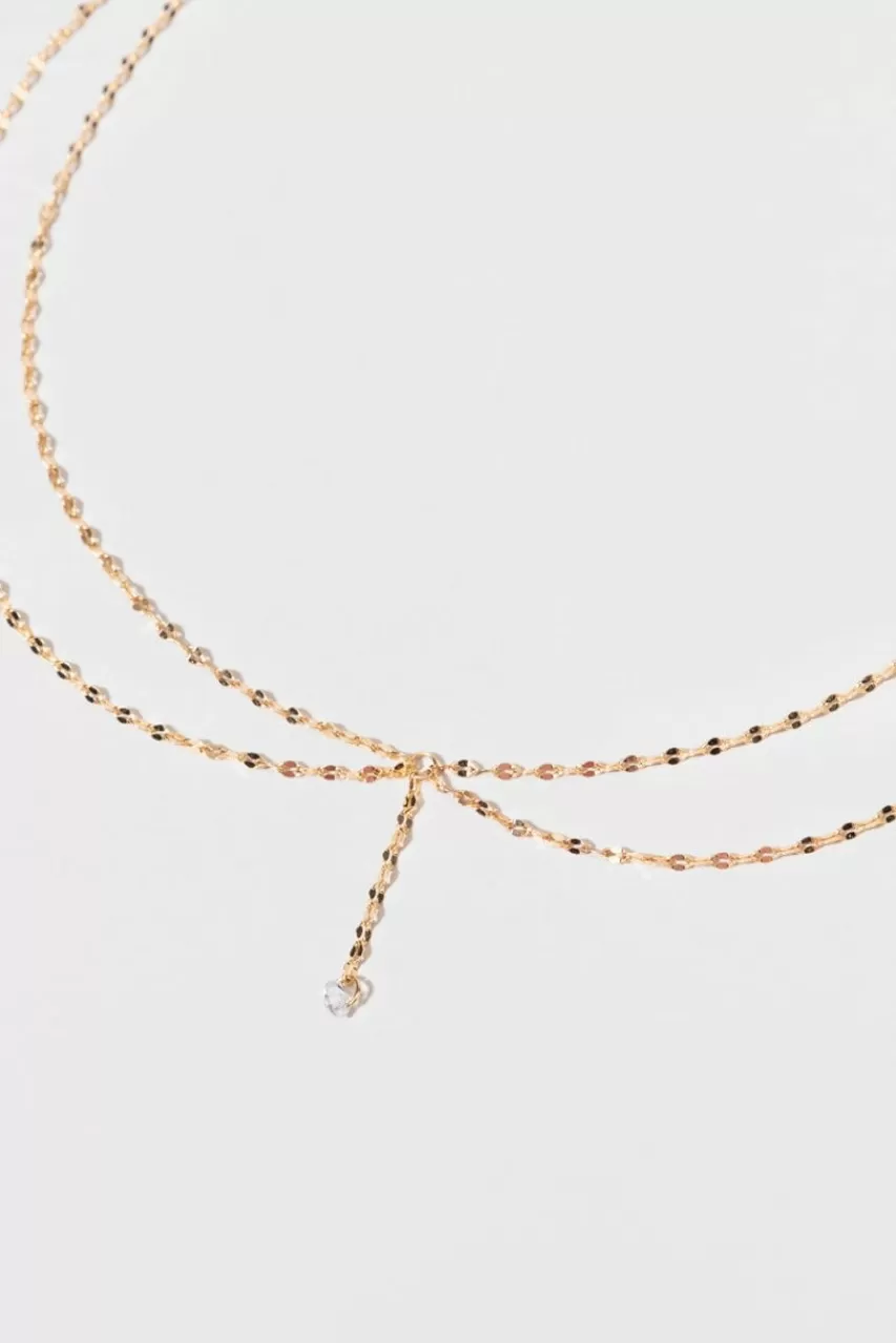 Francesca's Vivian And Crystal Chain Link Necklace