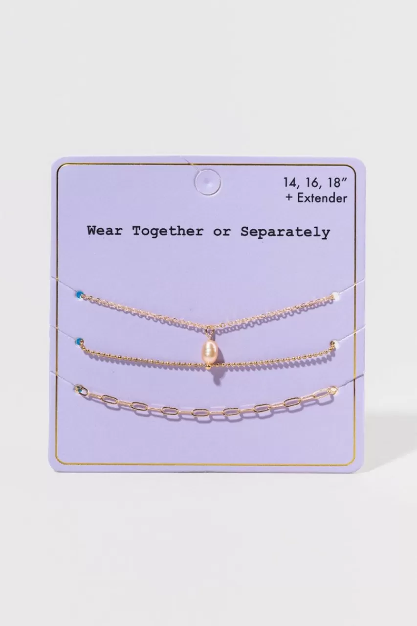 Francesca's Wear Together Or Separate Pearl Necklace Set