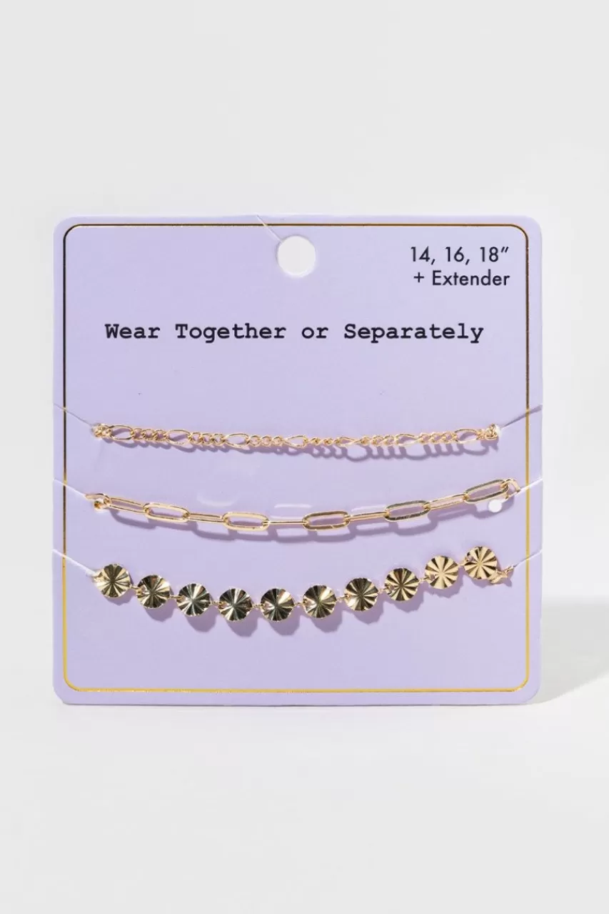 Francesca's Wear Together Or Separately Multi Chain Necklace Set
