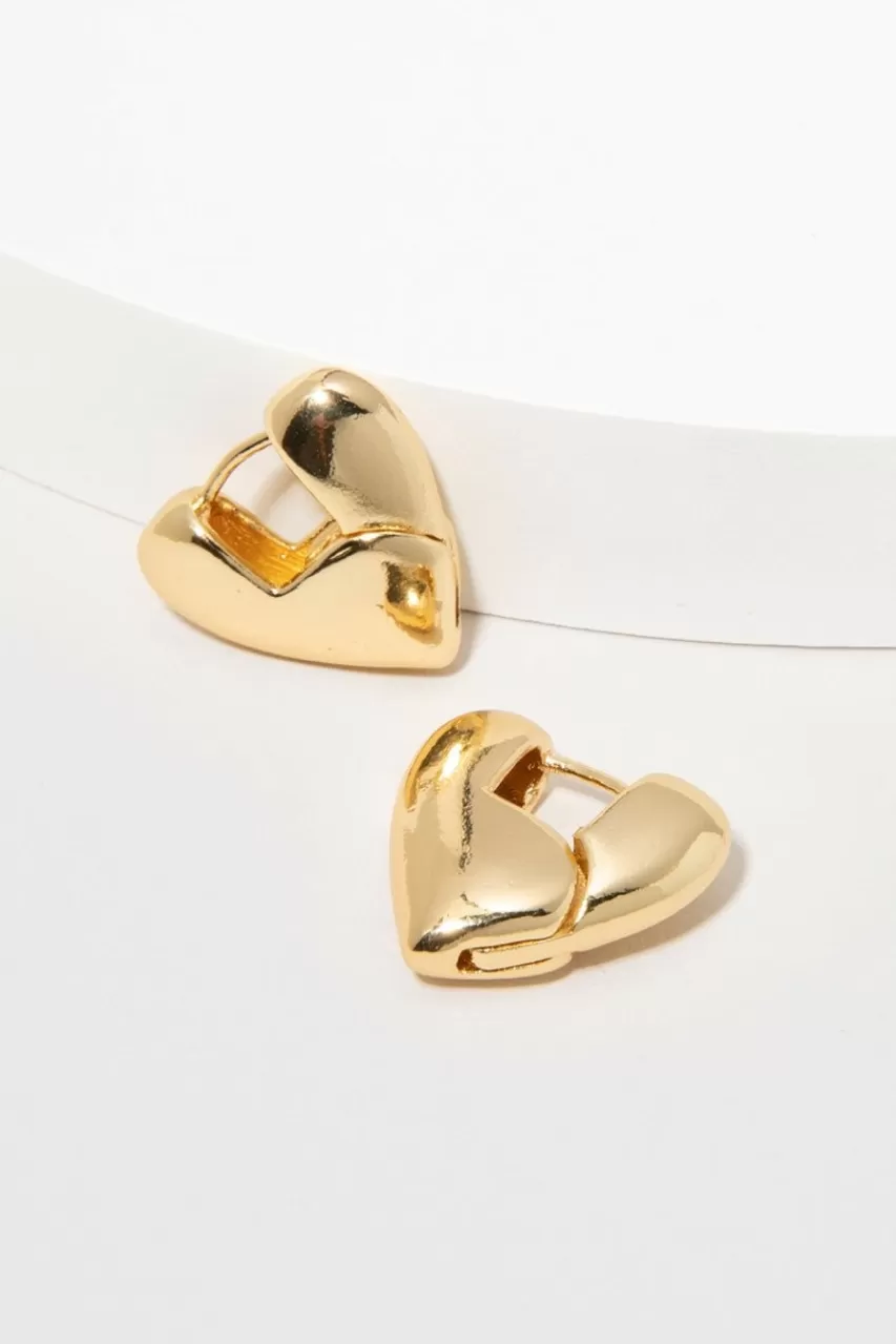 Francesca's Wendy En Heart Hoop Earrings