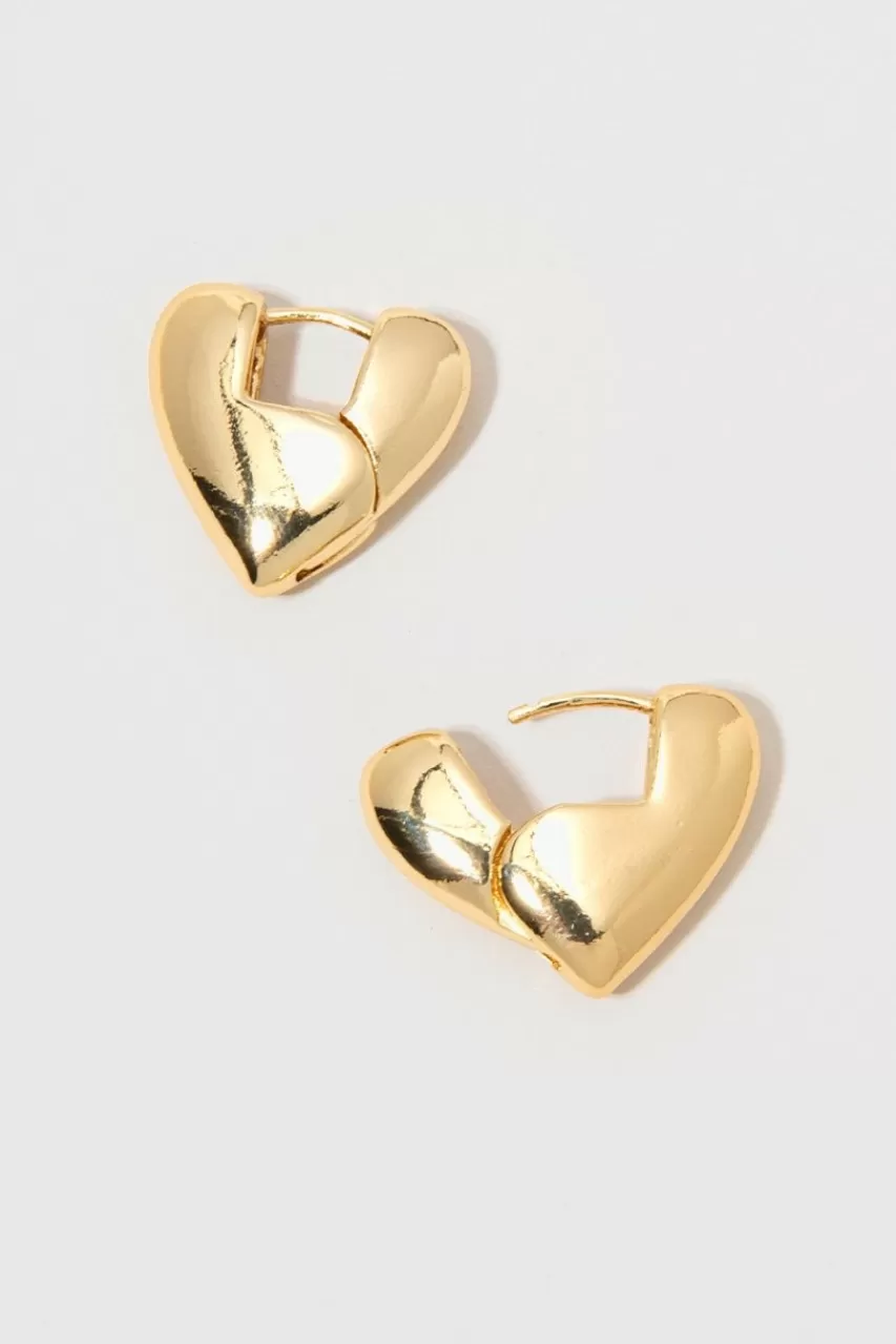 Francesca's Wendy En Heart Hoop Earrings