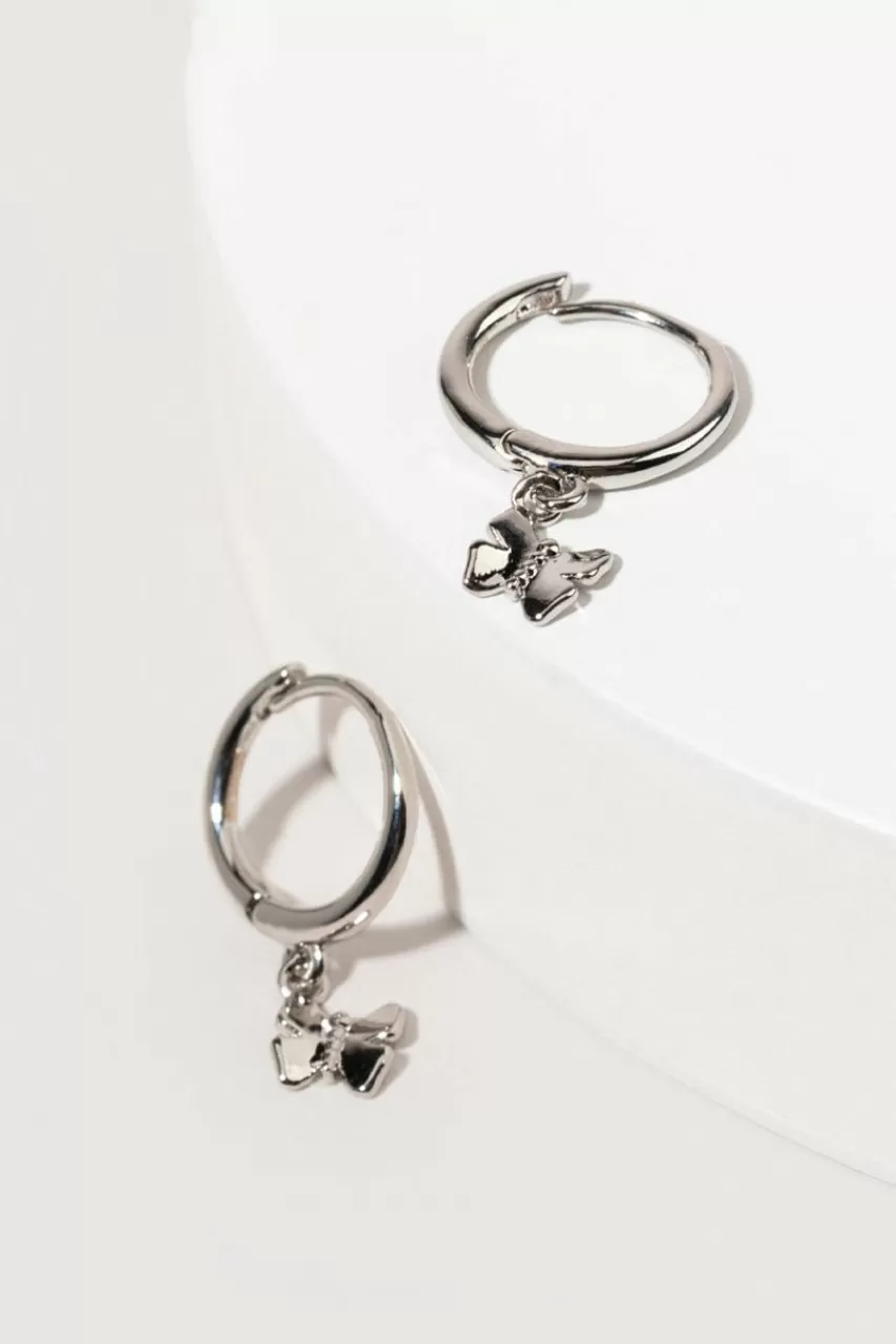 Francesca's Wonda Sterling Butterfly Huggie Earrings