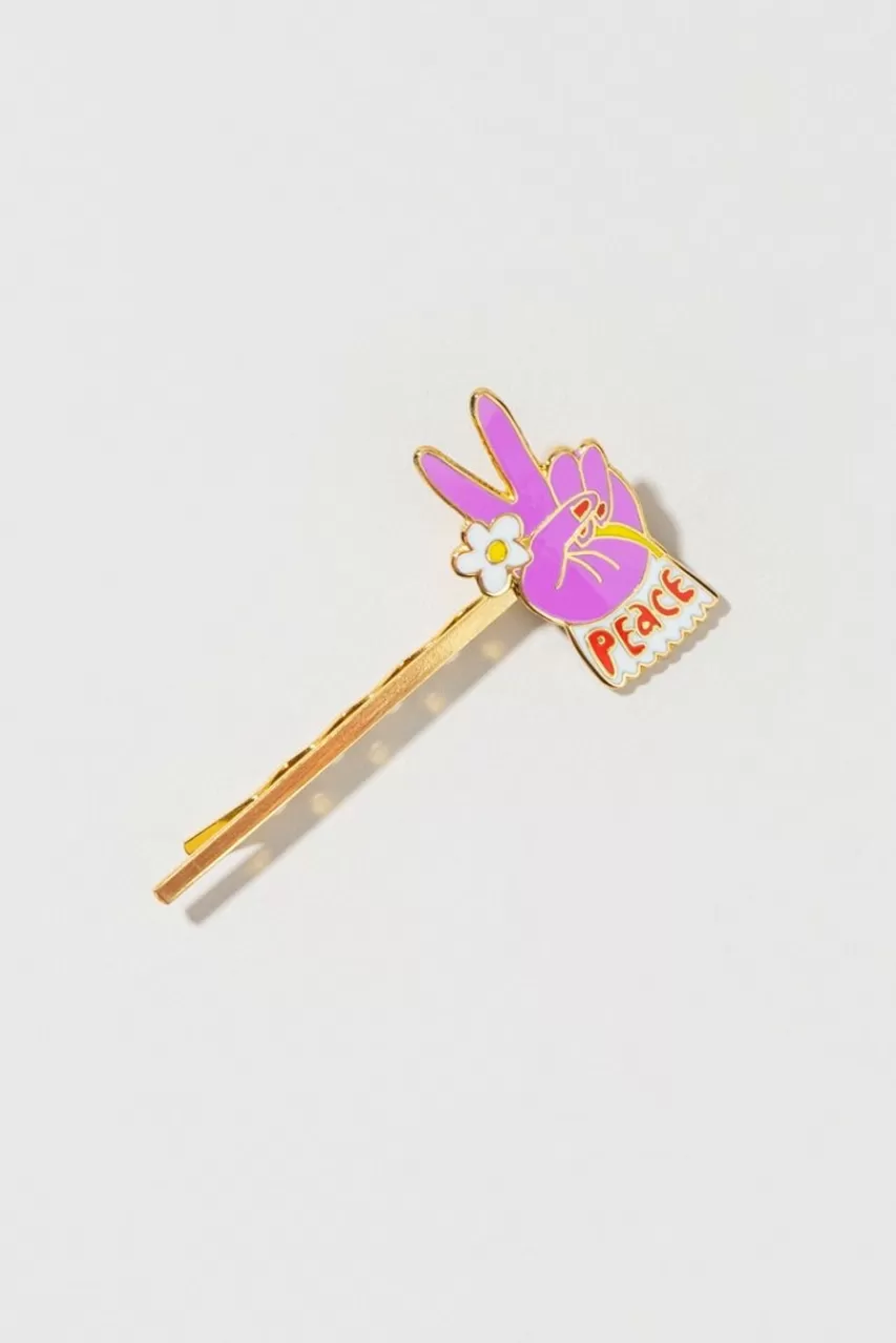 Francesca's Yellow Owl Workshop Peace Hair Pin