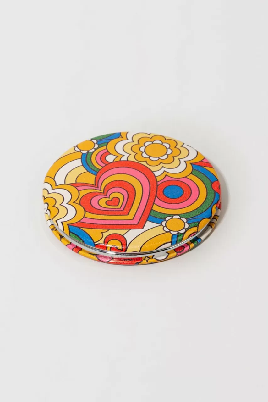 Francesca's Yellow Psyche Floral Compact Mirror