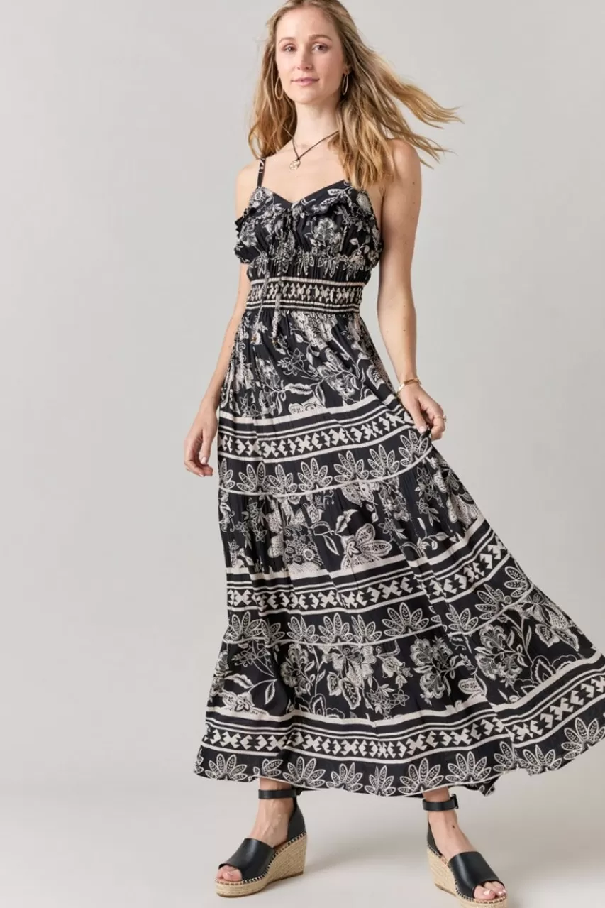 Francesca's Yvonne Ruffle Trim Maxi Dress